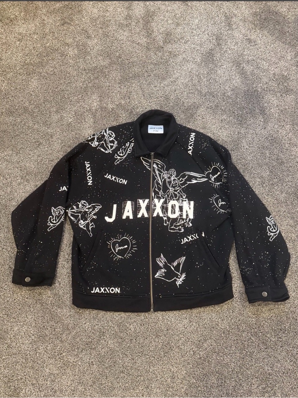 JAXXON Men’s Black Graphic Bomber Jacket